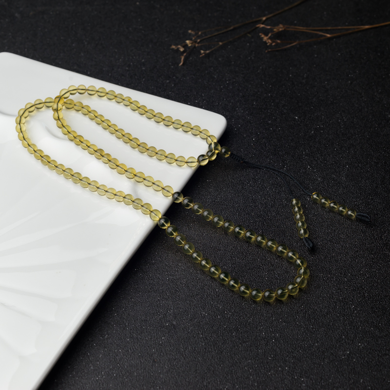 天然墨西哥蓝珀佛珠-红掌柜