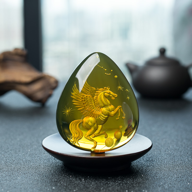 墨西哥蓝珀天马行空吊坠-红掌柜