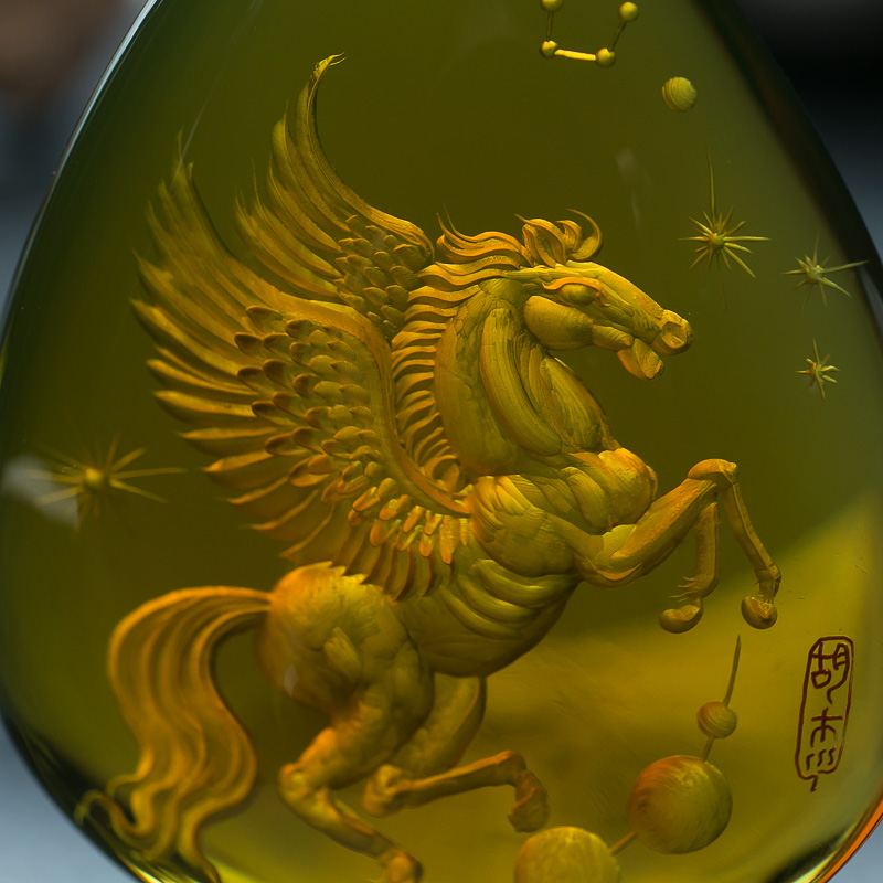 墨西哥蓝珀天马行空挂坠-红掌柜