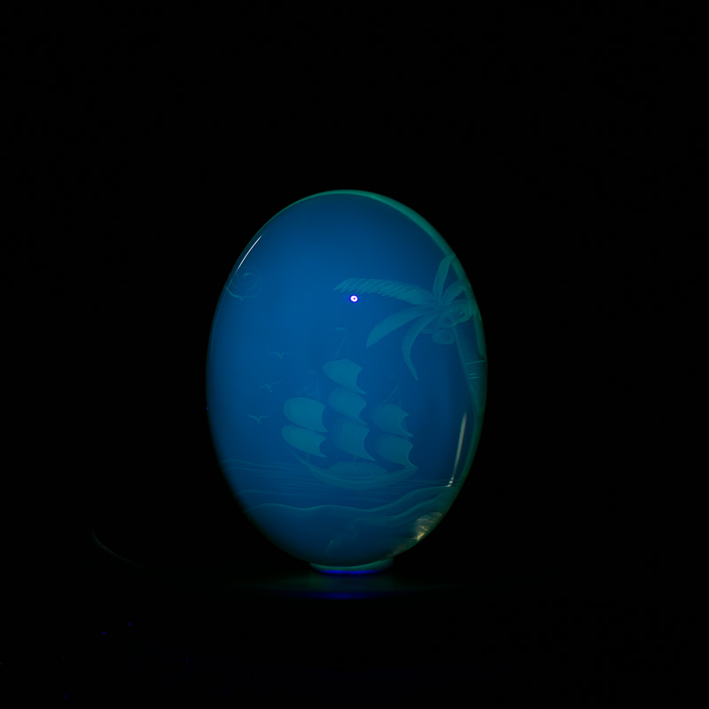 墨西哥蓝珀一帆风顺挂坠-红掌柜