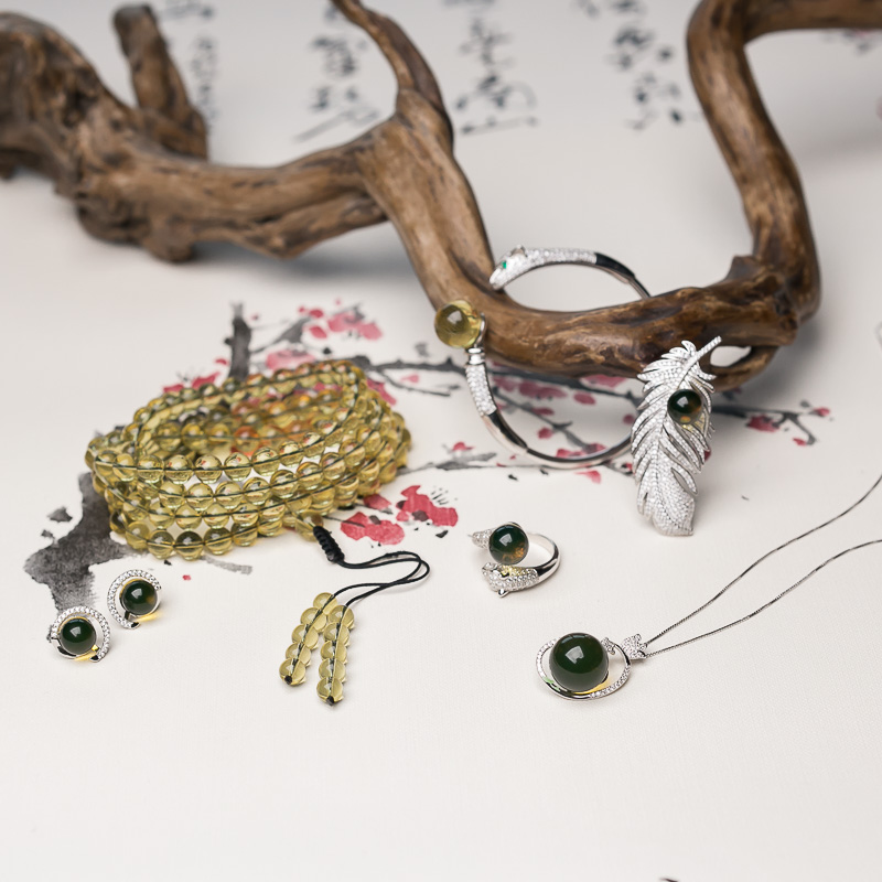 银镶墨西哥蓝珀2018幸运套装（六件）-红掌柜