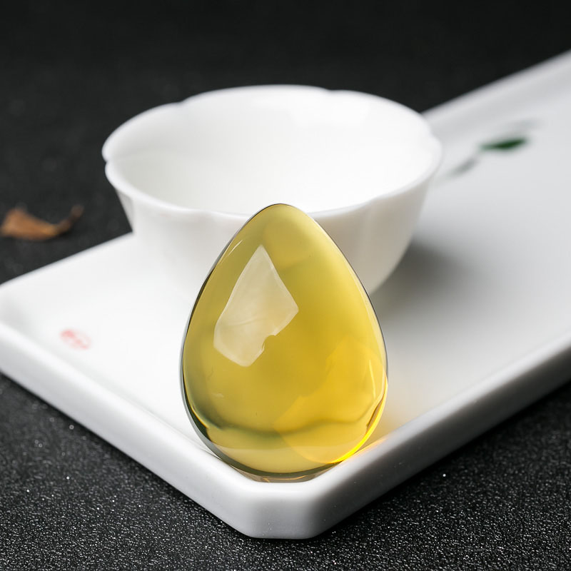 墨西哥蓝珀水滴吊坠-红掌柜