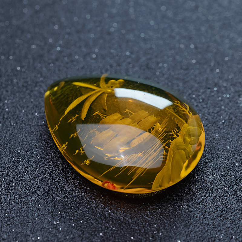 墨西哥蓝珀一帆风顺挂坠-红掌柜