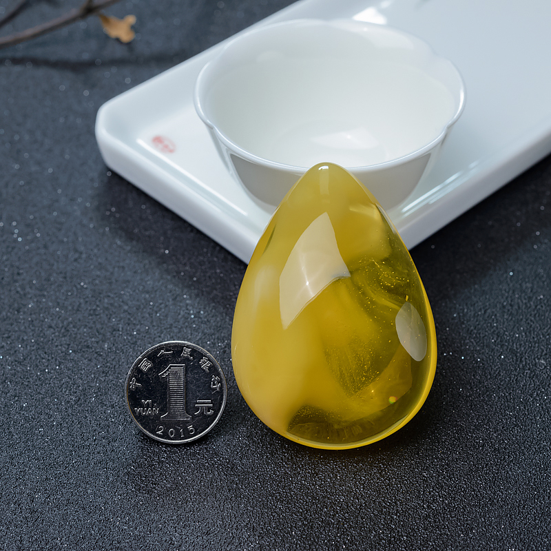 鸡油黄蜜蜡吊坠-红掌柜