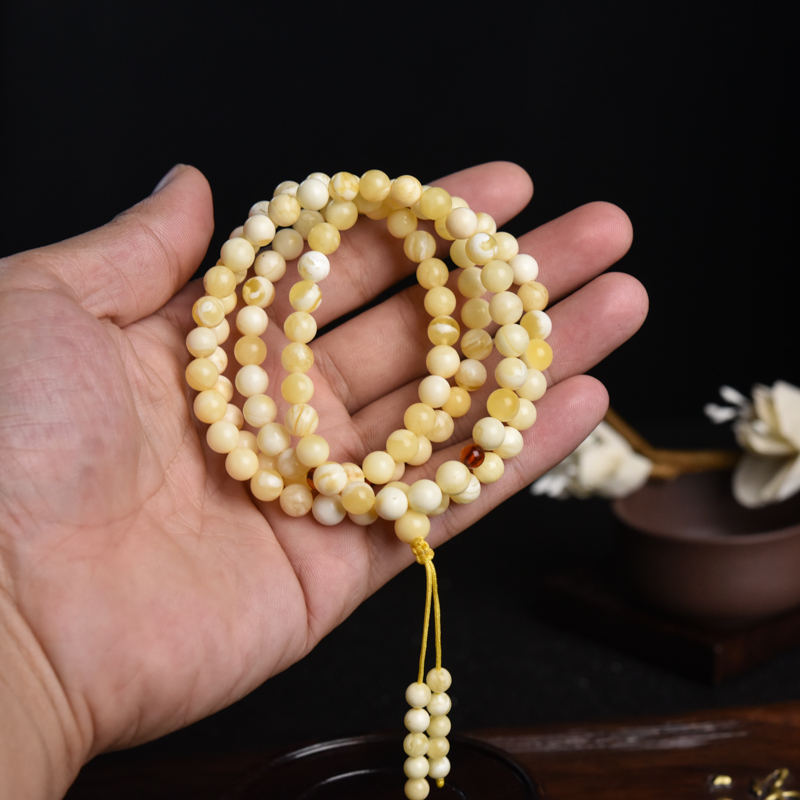 波罗的海蜜蜡108佛珠-红掌柜