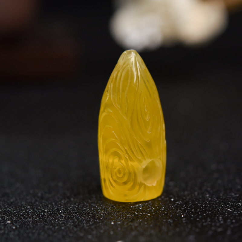 天然金绞蜜弹头吊坠 -红掌柜