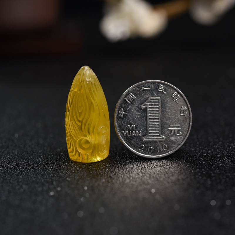 波罗的海天然金绞蜜弹头吊坠 -红掌柜