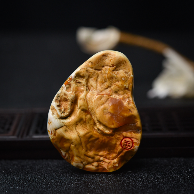 天然蜜蜡悟道吊坠-红掌柜