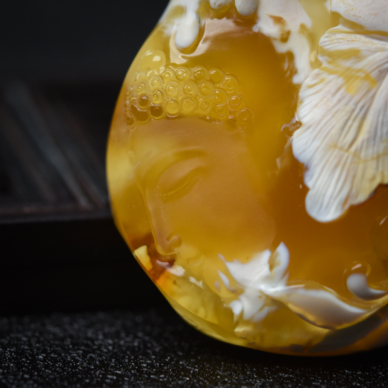 波罗的海白花蜜蜡悟道吊坠-红掌柜