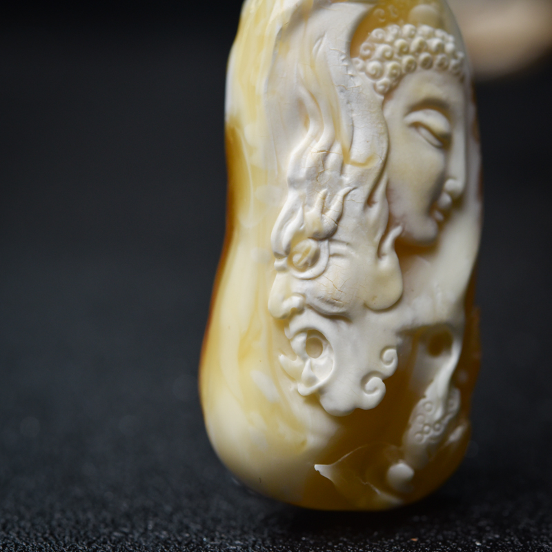 天然白花蜜蜡一念之间吊坠-红掌柜