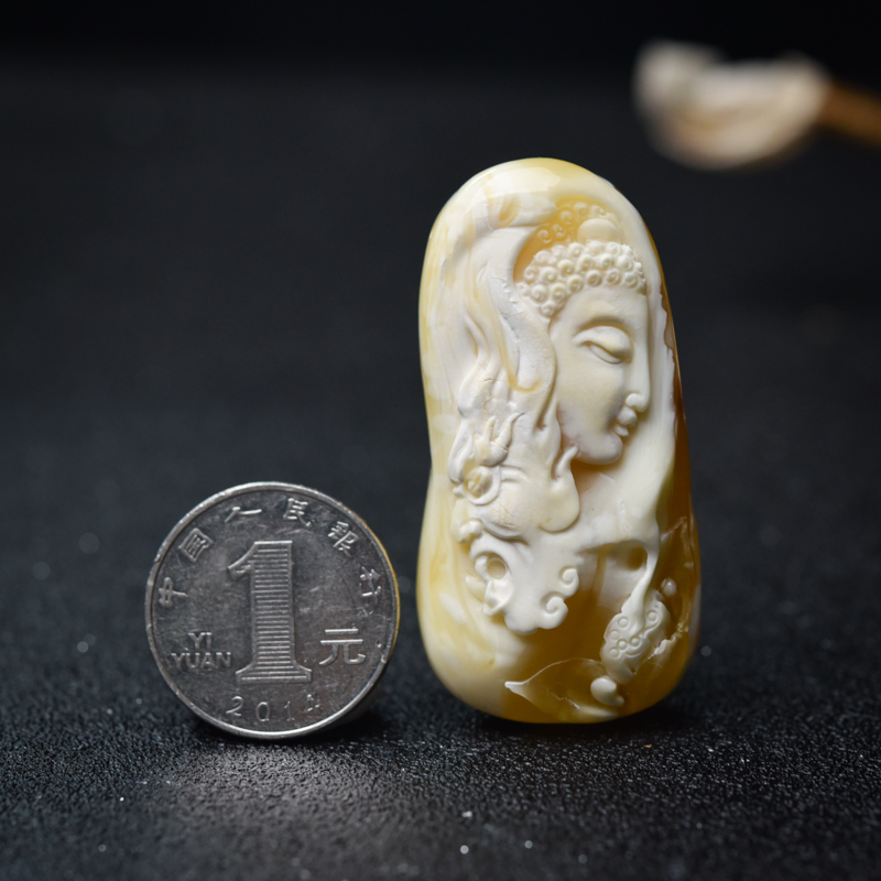 白花蜜蜡一念之间吊坠-红掌柜