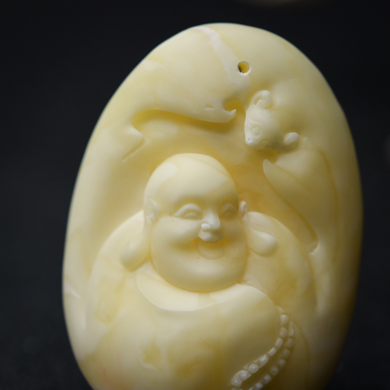 波罗的海象牙白白蜜福在眼前吊坠-红掌柜
