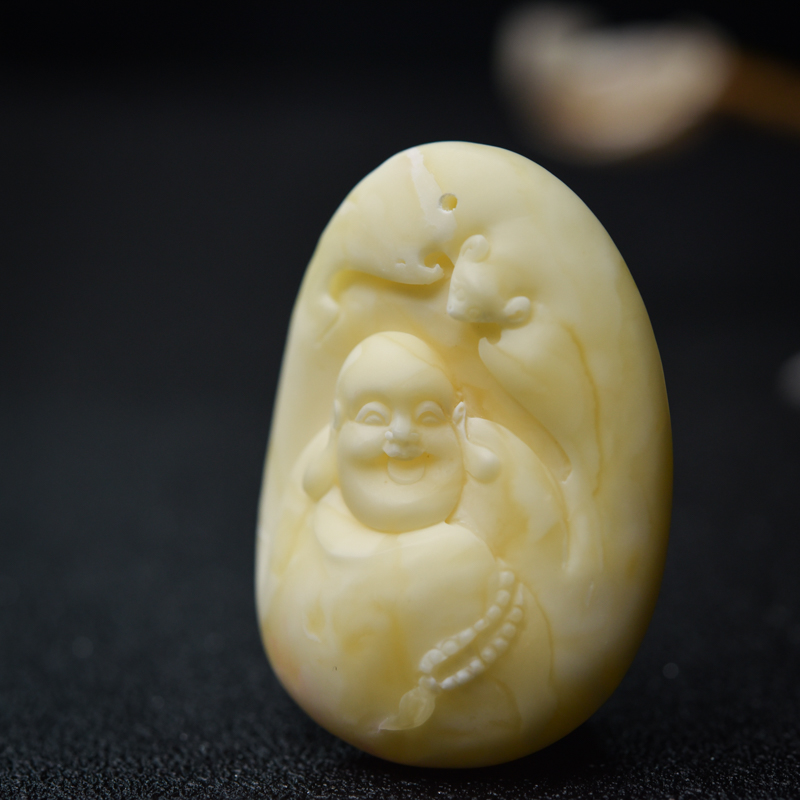 天然象牙白白蜜福在眼前吊坠-红掌柜