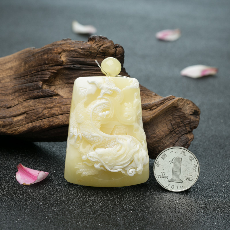 波罗的海天然蜜蜡龙牌吊坠-红掌柜