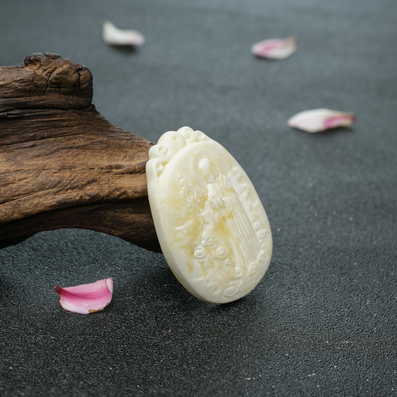 天然白蜜地藏王菩萨吊坠-红掌柜