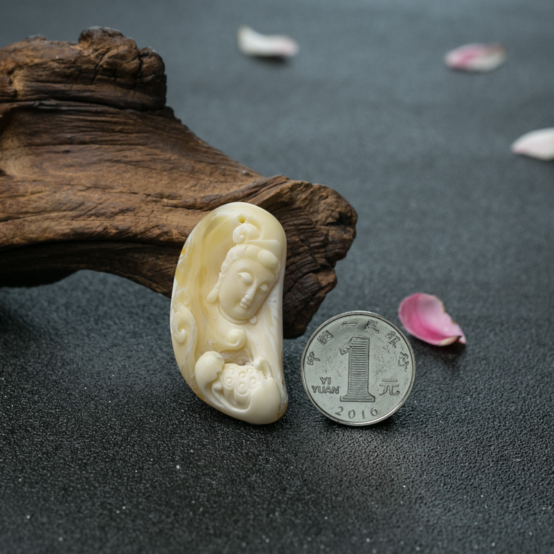 天然蜜蜡观音挂坠-红掌柜