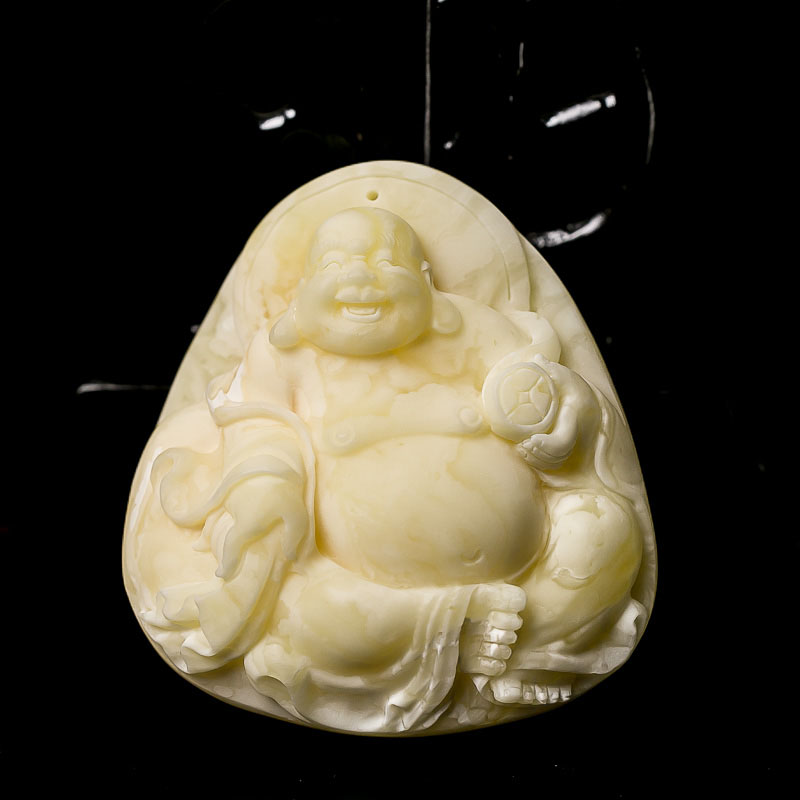 白蜜弥勒佛吊坠-红掌柜