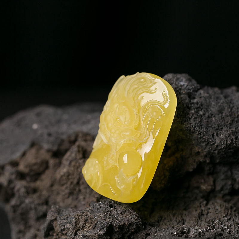 蜜蜡龙吊坠-红掌柜