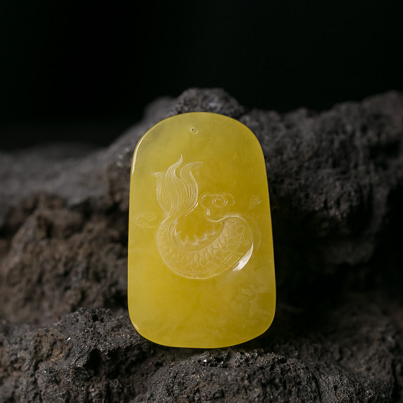 蜜蜡龙挂坠-红掌柜