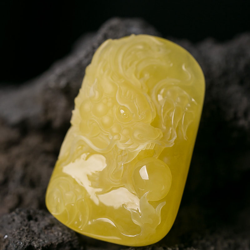 天然蜜蜡龙挂坠-红掌柜