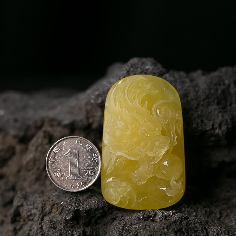 天然蜜蜡龙挂坠-红掌柜