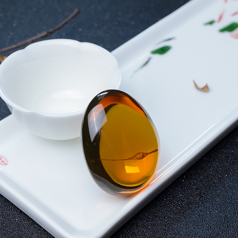 天然棕珀随形吊坠-红掌柜