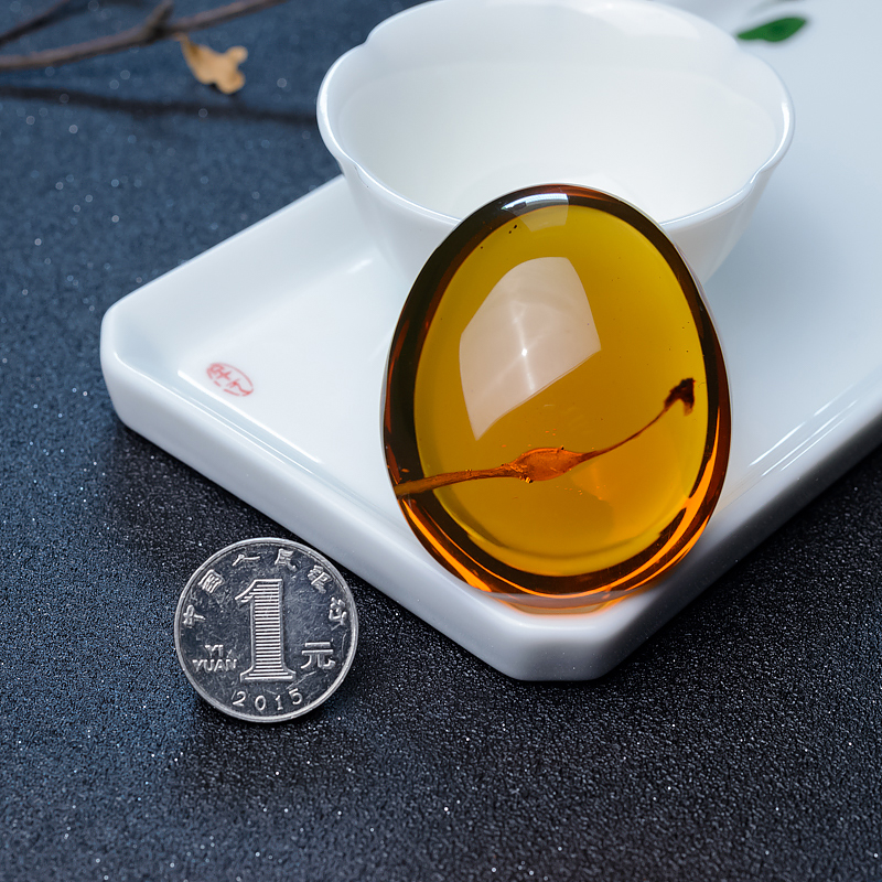 缅甸琥珀随形吊坠-红掌柜