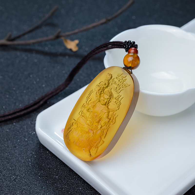 棕珀吊坠-红掌柜