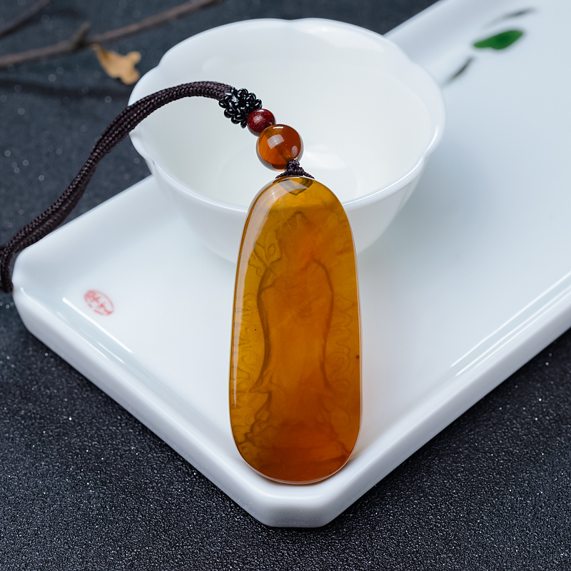 琥珀大势至菩萨吊坠-红掌柜