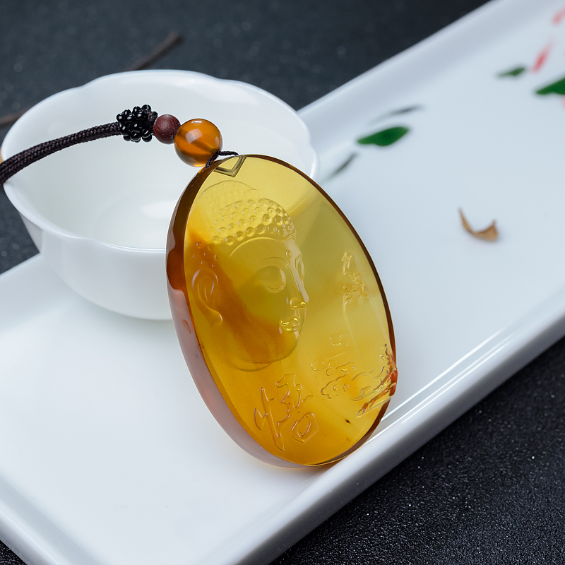 棕珀吊坠-红掌柜