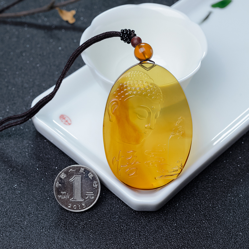 缅甸棕珀吊坠-红掌柜