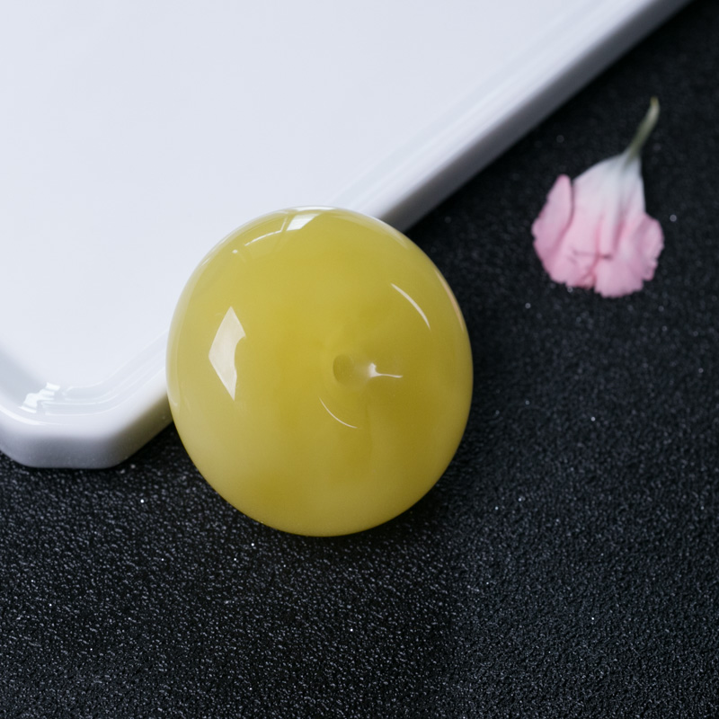 波罗的海天然鸡油黄蜜蜡吊坠-红掌柜