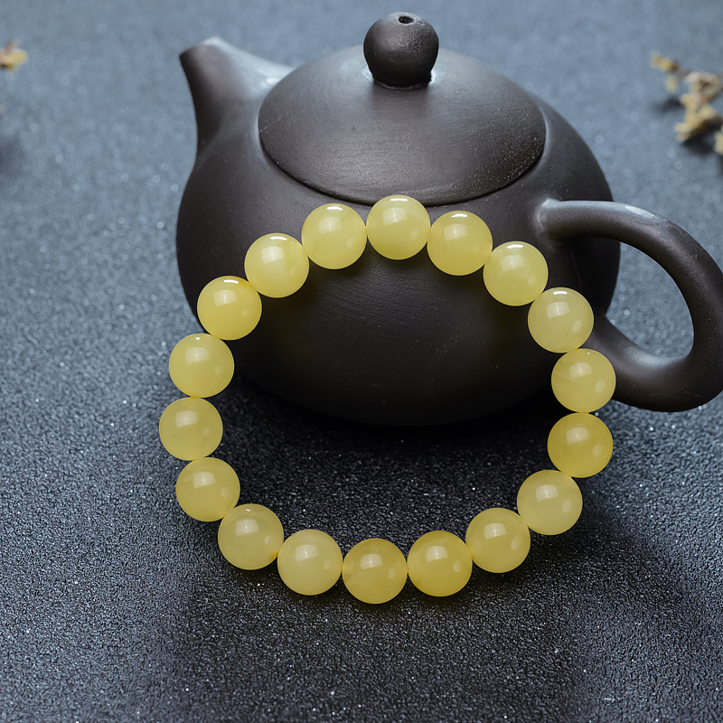 波罗的海鸡油黄蜜蜡单圈手串-红掌柜