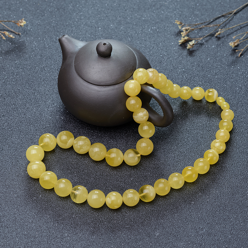 天然鸡油黄蜜蜡塔链-红掌柜