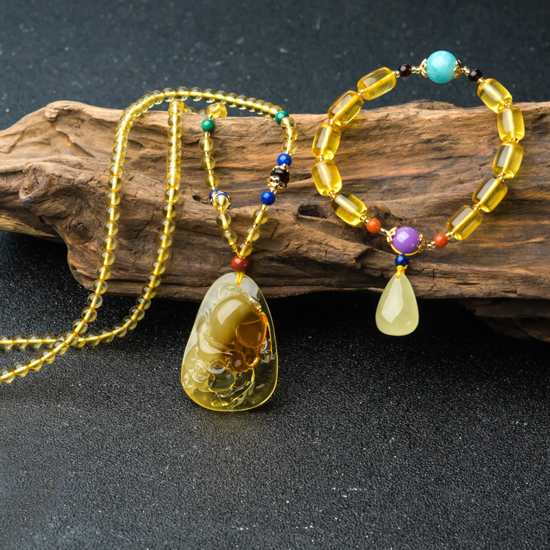 蜜蜡套装（两件）-红掌柜