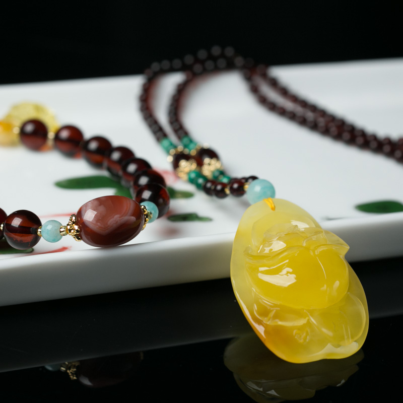 蜜蜡套装-红掌柜