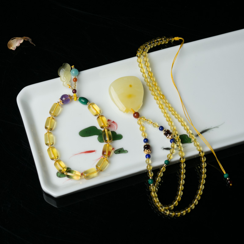 蜜蜡套装-红掌柜