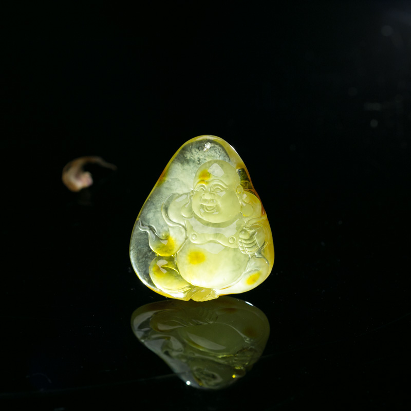 波罗的海天然柠檬黄金绞蜜佛吊坠-红掌柜