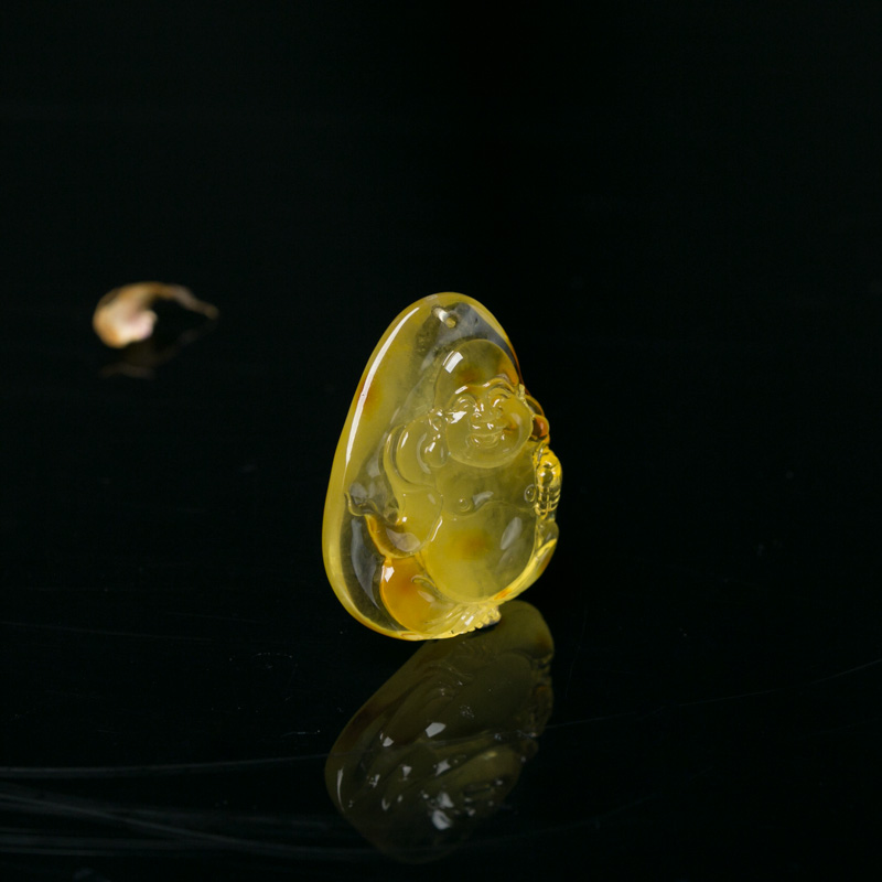 波罗的海柠檬黄金绞蜜佛吊坠-红掌柜