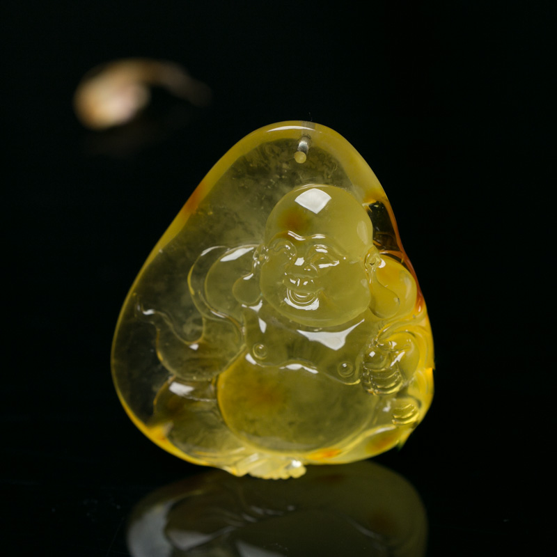 柠檬黄金绞蜜佛吊坠-红掌柜