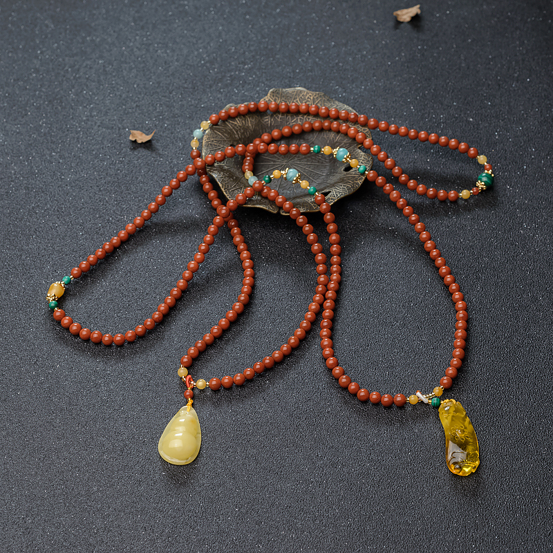 波罗的海天然蜜蜡如意/葫芦多圈手串-红掌柜