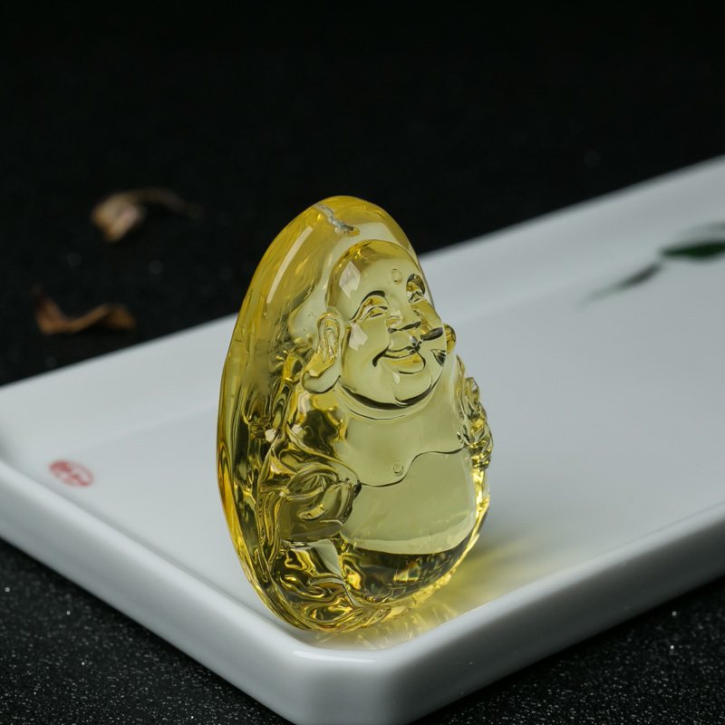 波罗的海金珀弥勒佛吊坠-红掌柜