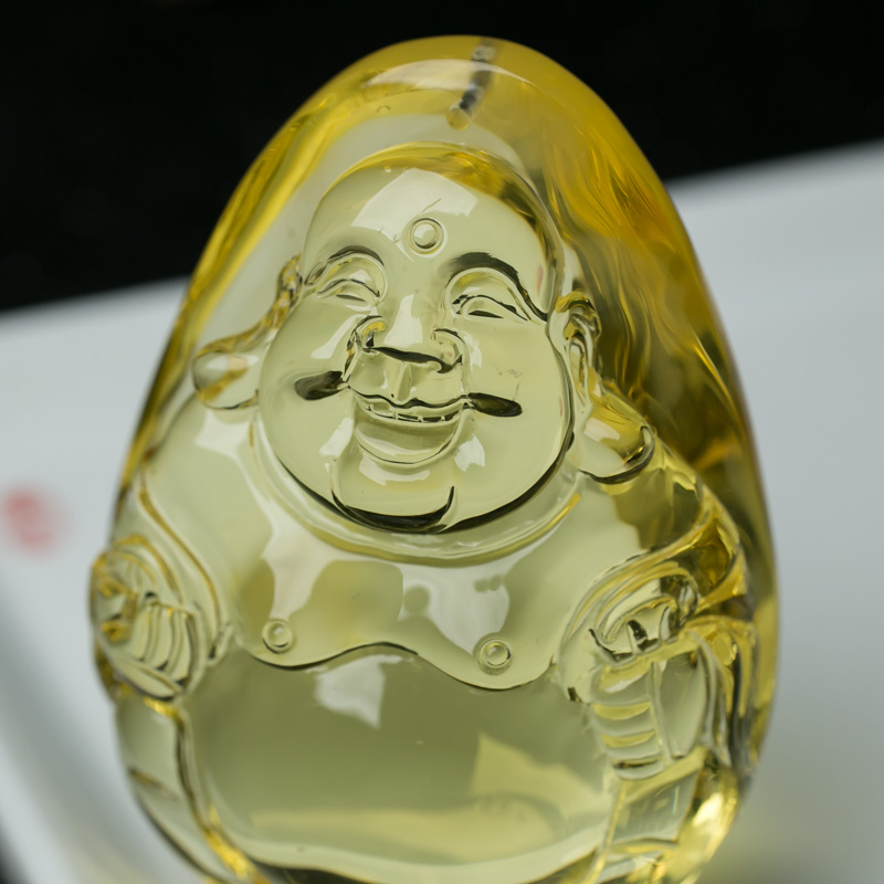 金珀弥勒佛吊坠-红掌柜
