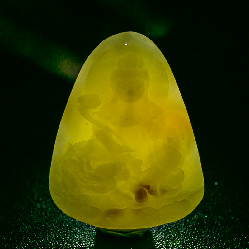 蜜蜡文殊菩萨吊坠-红掌柜