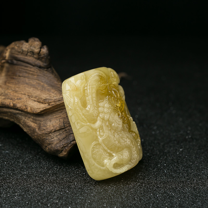 波罗的海蜜蜡龙牌吊坠-红掌柜