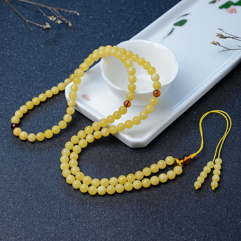 蜜蜡108佛珠-红掌柜