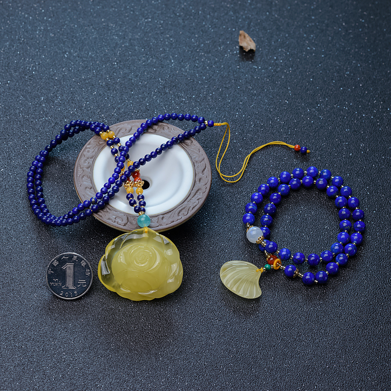 蜜蜡套装-红掌柜