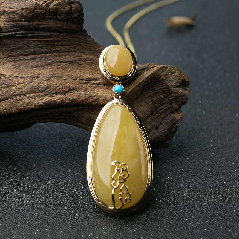 天然蜜蜡吊坠-红掌柜