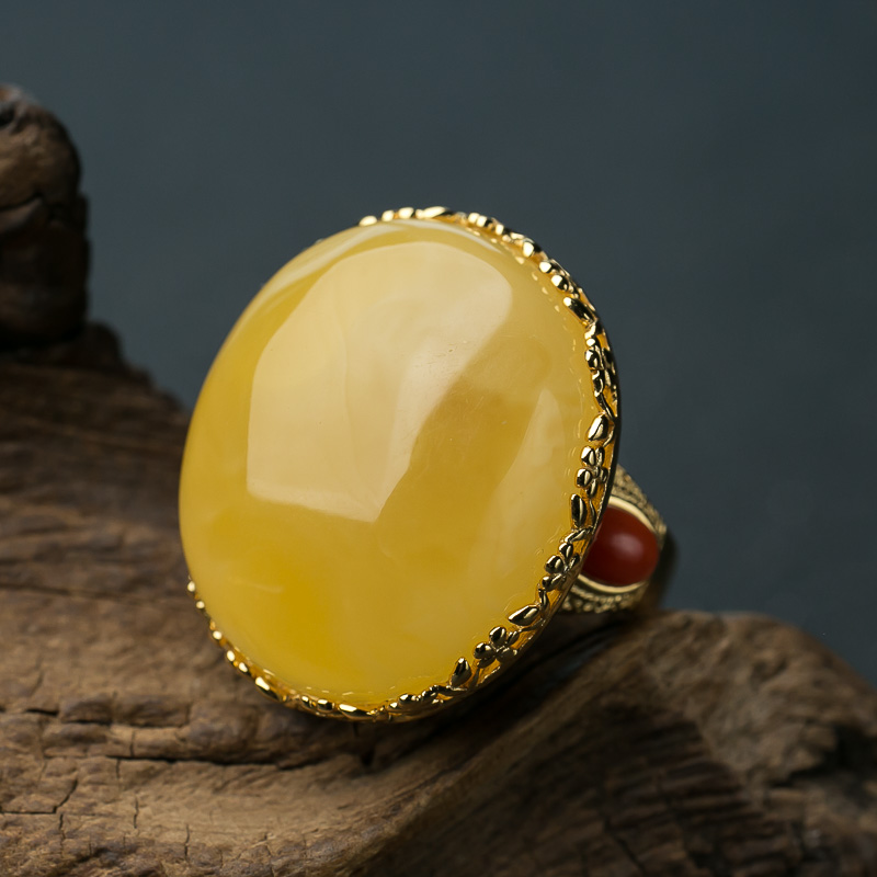 银镶蜜蜡套装-红掌柜