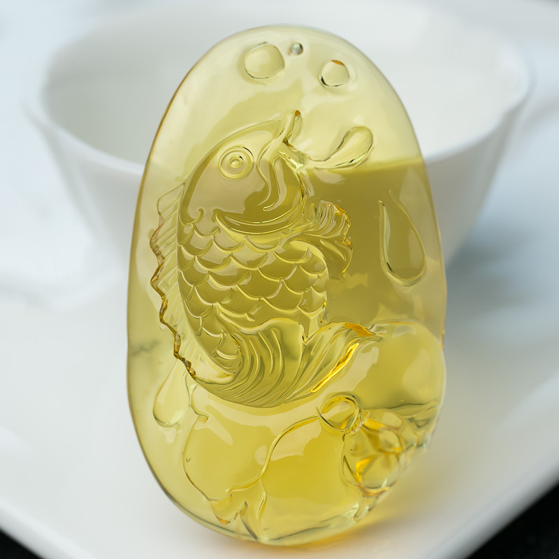 金珀连年有余挂坠-红掌柜